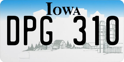 IA license plate DPG310