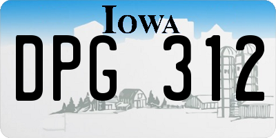 IA license plate DPG312