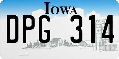 IA license plate DPG314
