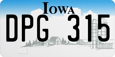 IA license plate DPG315