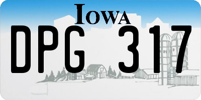 IA license plate DPG317