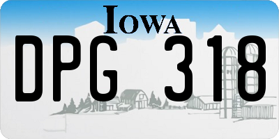 IA license plate DPG318