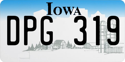 IA license plate DPG319