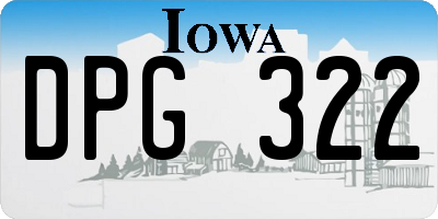 IA license plate DPG322