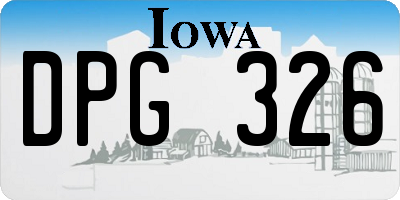 IA license plate DPG326