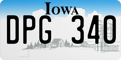 IA license plate DPG340
