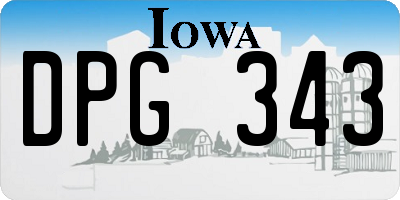 IA license plate DPG343