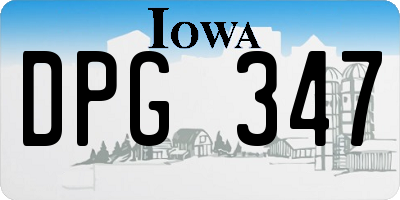 IA license plate DPG347