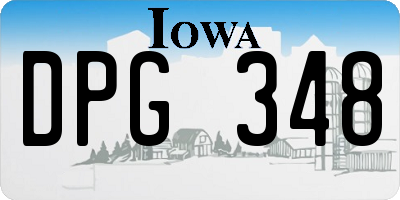 IA license plate DPG348