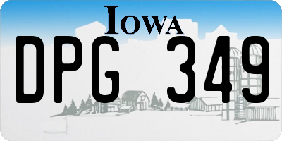 IA license plate DPG349