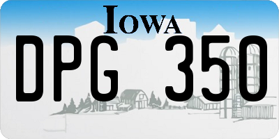 IA license plate DPG350