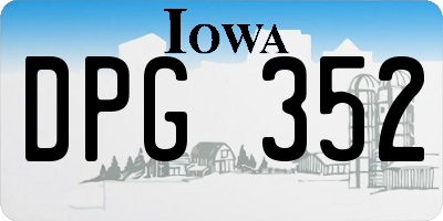 IA license plate DPG352