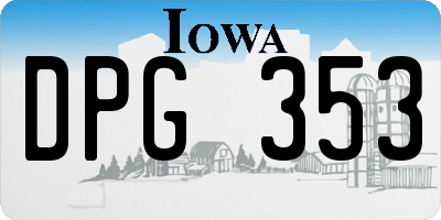 IA license plate DPG353