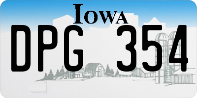 IA license plate DPG354