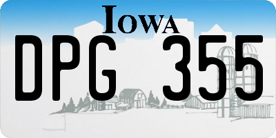 IA license plate DPG355