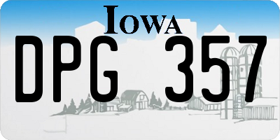 IA license plate DPG357