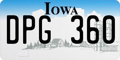 IA license plate DPG360