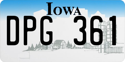 IA license plate DPG361