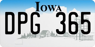 IA license plate DPG365