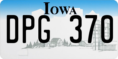 IA license plate DPG370