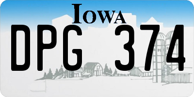 IA license plate DPG374