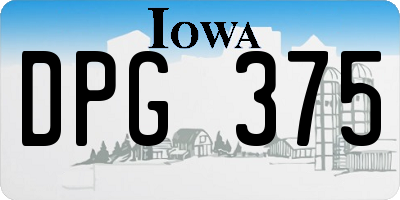 IA license plate DPG375