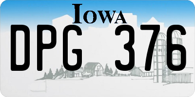 IA license plate DPG376