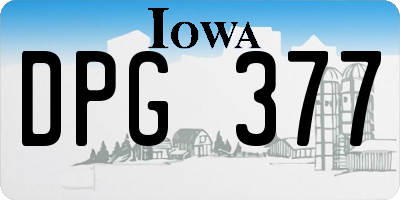 IA license plate DPG377