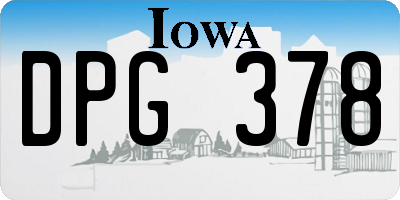 IA license plate DPG378