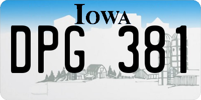IA license plate DPG381