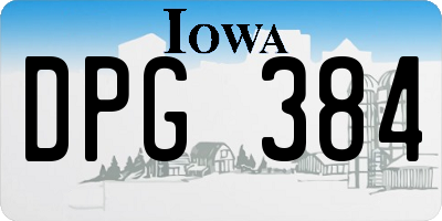 IA license plate DPG384