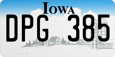 IA license plate DPG385