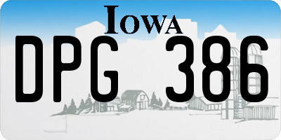 IA license plate DPG386