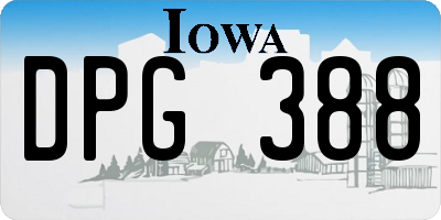 IA license plate DPG388