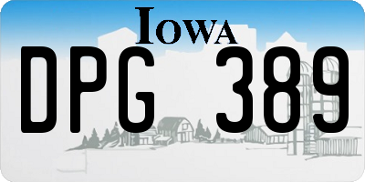 IA license plate DPG389