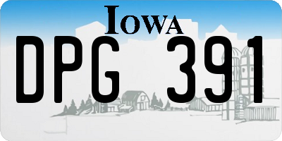 IA license plate DPG391