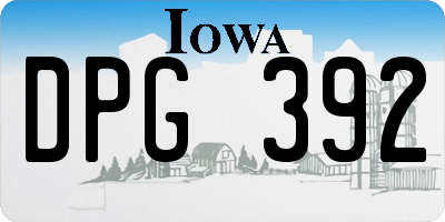 IA license plate DPG392