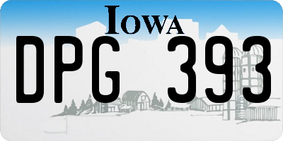 IA license plate DPG393