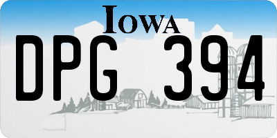 IA license plate DPG394