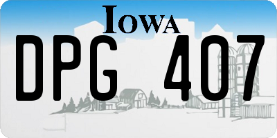 IA license plate DPG407