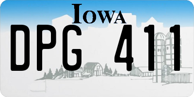 IA license plate DPG411