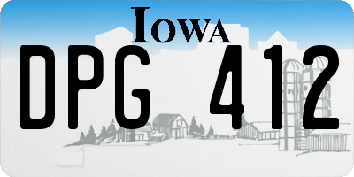 IA license plate DPG412