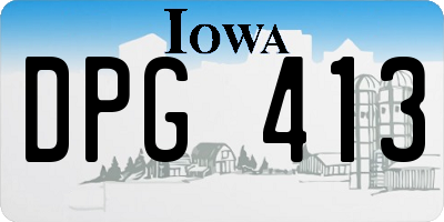 IA license plate DPG413