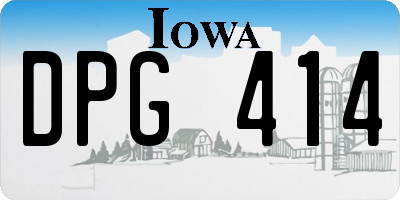 IA license plate DPG414