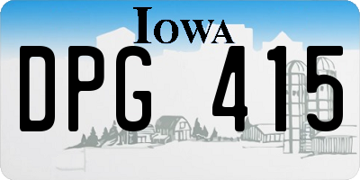 IA license plate DPG415