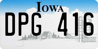 IA license plate DPG416