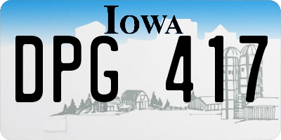 IA license plate DPG417