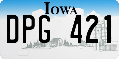 IA license plate DPG421