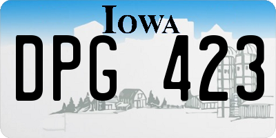 IA license plate DPG423