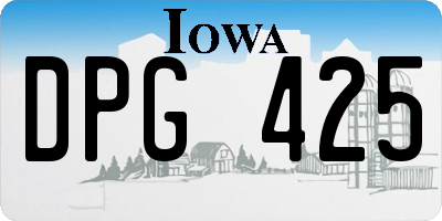 IA license plate DPG425